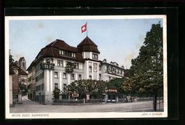 Rapperswil, Hotel Post und Kirche, Stras