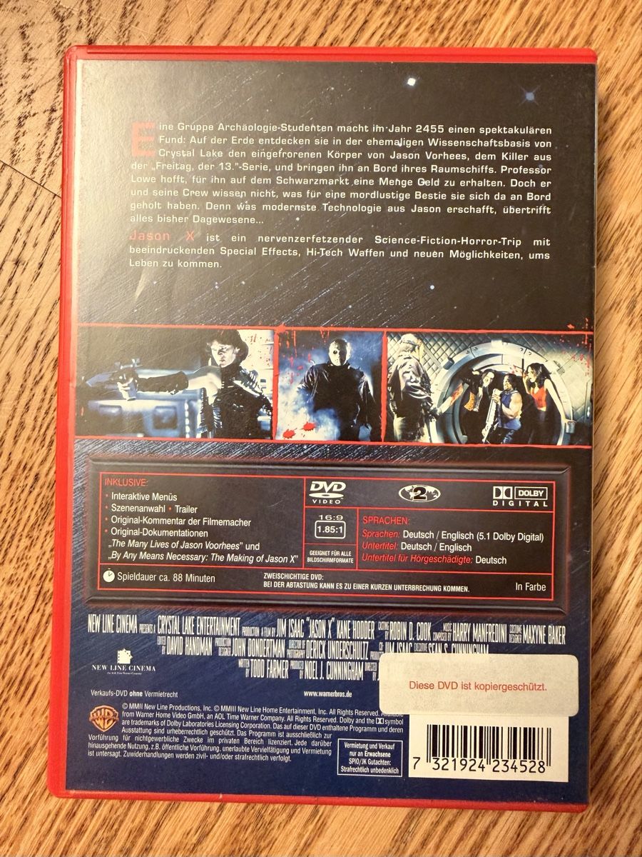 Tutti i DVDs: Jason X DVD Deutsch (2001) – Usato da Hünenberg venduto da Paddels 1