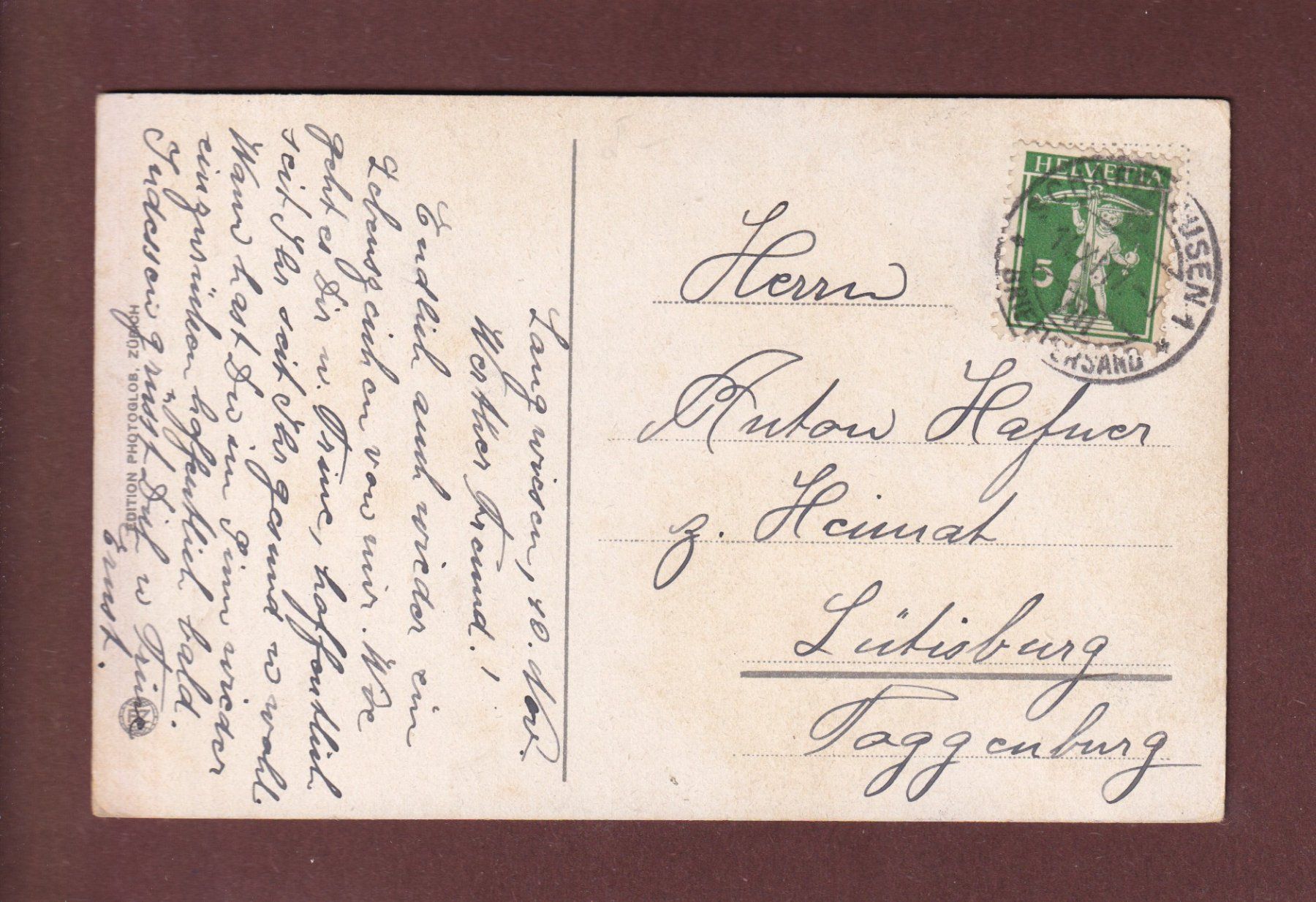 Ansichtskarten: RHEINFALL - 1917 – Gebraucht aus Pully von nicecards-shop 1