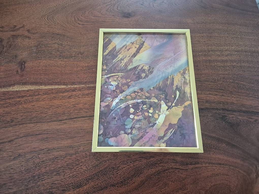Dipinti: Hübsches Bild Textilkunst, Originalwert 240.- – Usato da Basel venduto da alaubi