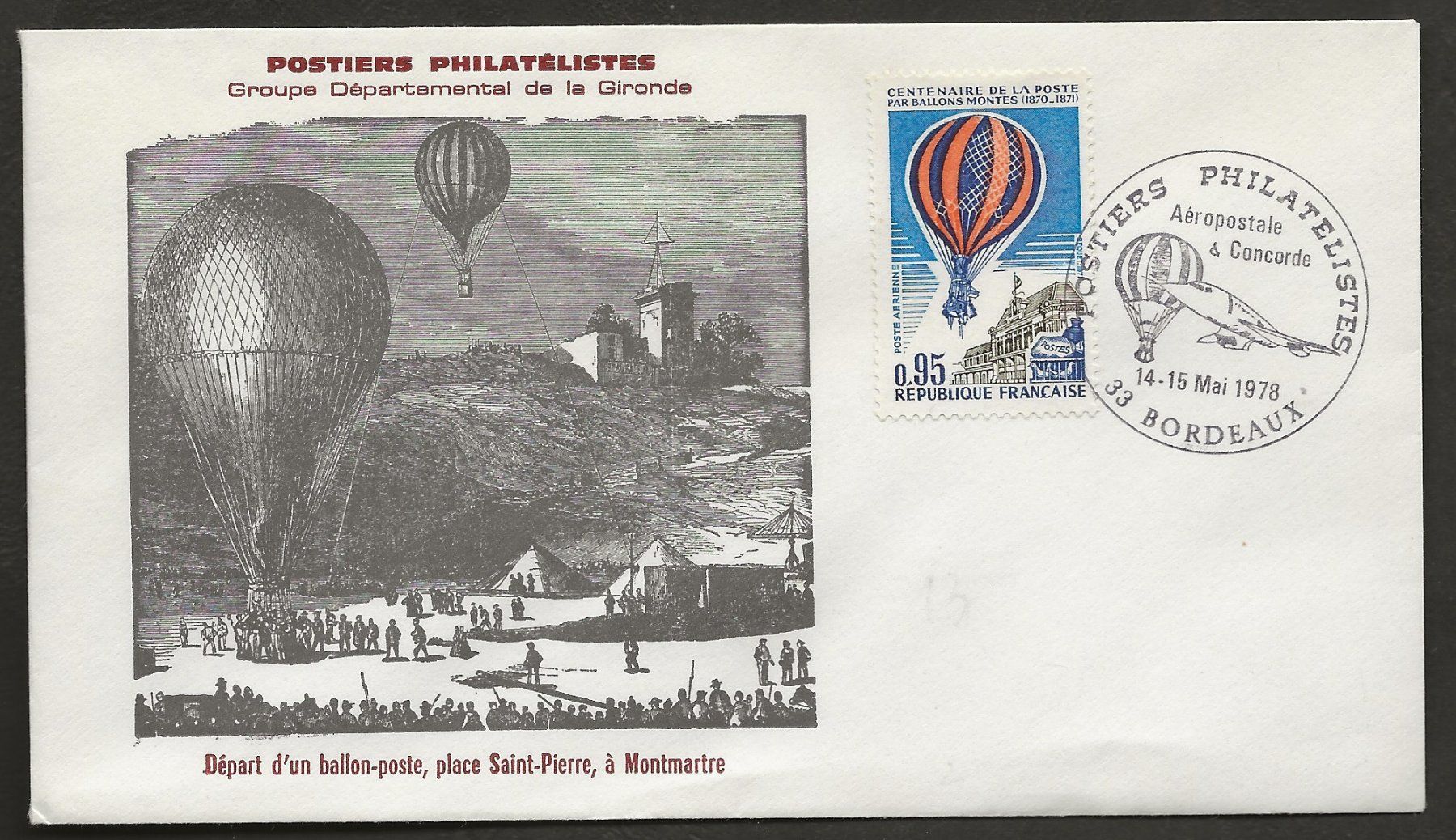 Tutti i francobolli: Ballon  1978 Frankreich Bordeaux Luftpost – Usato da Au ZH venduto da xelagreb01