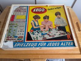 LEGO Bausteine Konvolut 1960er Jahre Holzkiste guter Zustand
