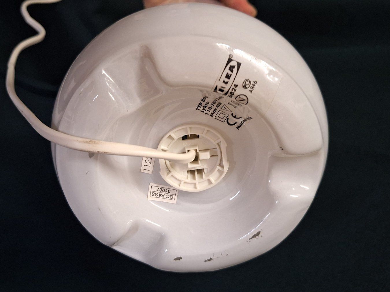 Ikea Lampade: IKEA Lykta Lampe Glas weiss , Farbabplatzer – Usato da Arlesheim venduto da shopradl 2