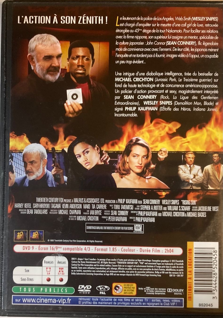 Alle DVDs: SEAN CONNERY / WESLEY SNIPES - SOLEIL LEVANT – Gebraucht aus Poliez-Pittet von Newtown-Records 1