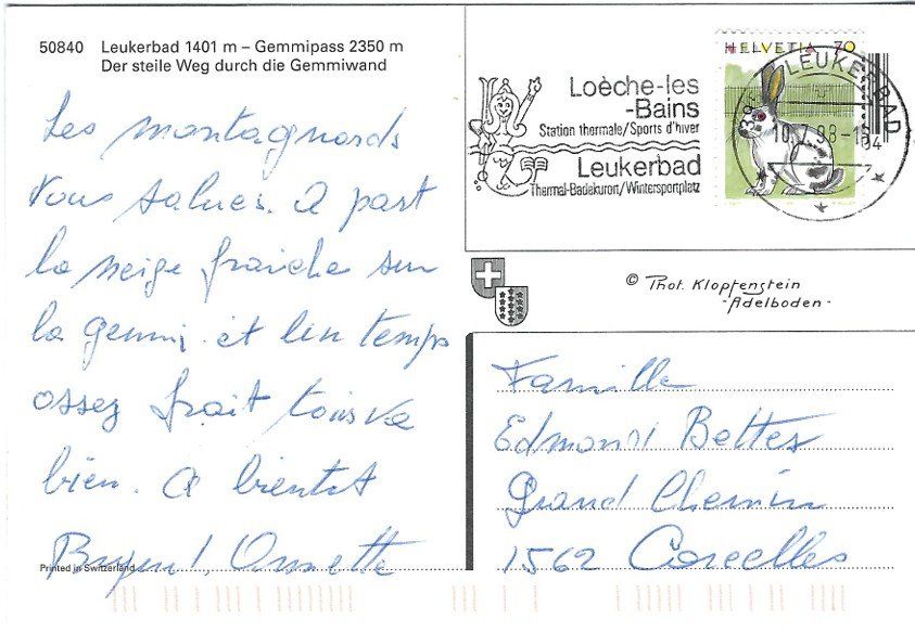 Cartoline postali: AK Leukerbad - Gemmipass – Usato da Rheinfelden venduto da wil_m7gh 1