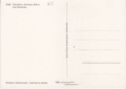 Cartoline postali: Chandolin, Anniviers 1934 m. (VS) – Usato da Schlieren venduto da Rapaelli 1