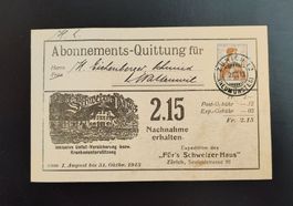 Quittung Schweizer-Haus 1913