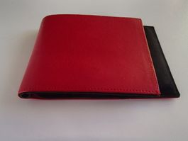 kleines Vintage rot schwarzes Leder GUCCI Portemonnaie