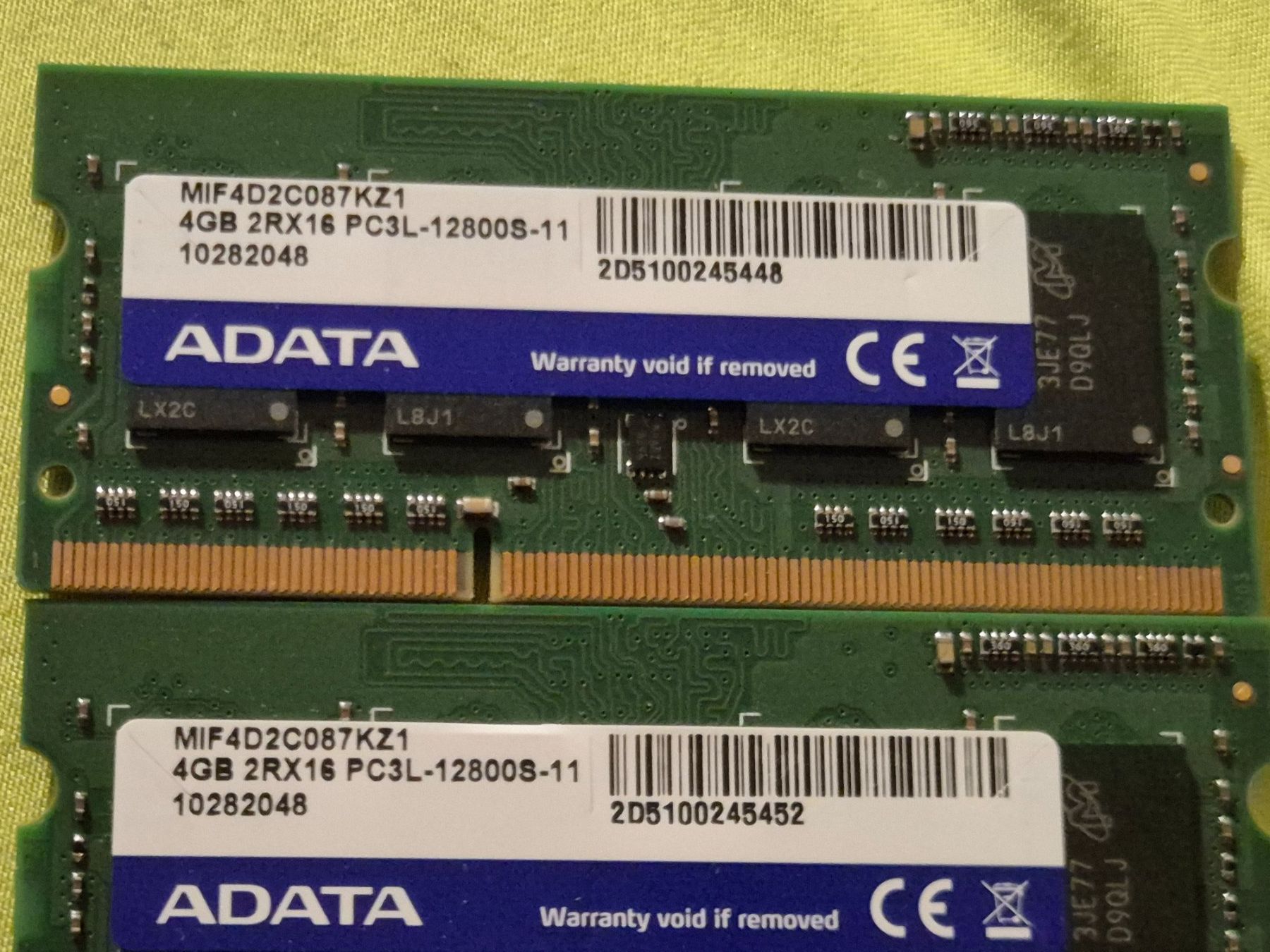 Memoria / RAM: Adata 2x4GB 2Rx16 PC3L-12800S-11 – Usato da Roggwil BE venduto da GLDANI