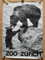 Original Zoo Zürich Plakat von 1969 Jürg Klages Bären