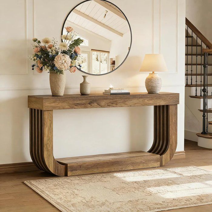 Tavoli: Konsolentisch 180cm 2 Ebenen Holz U-Design – Nuovo e nell'imballaggio originale da Gretzenbach venduto da Genfi-Shop
