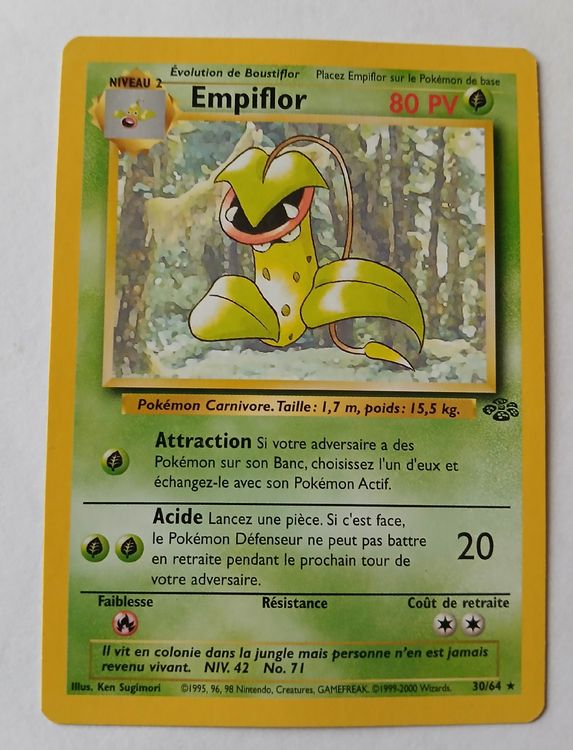 Pokémon Carte collezionabili: Carte Pokémon Empiflor FR 2000 RARE – Usato da Les Sciernes d'Albeuve venduto da gojo03