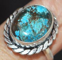 Ring L-3939 – Chrysokoll Azurit – Verstellbar