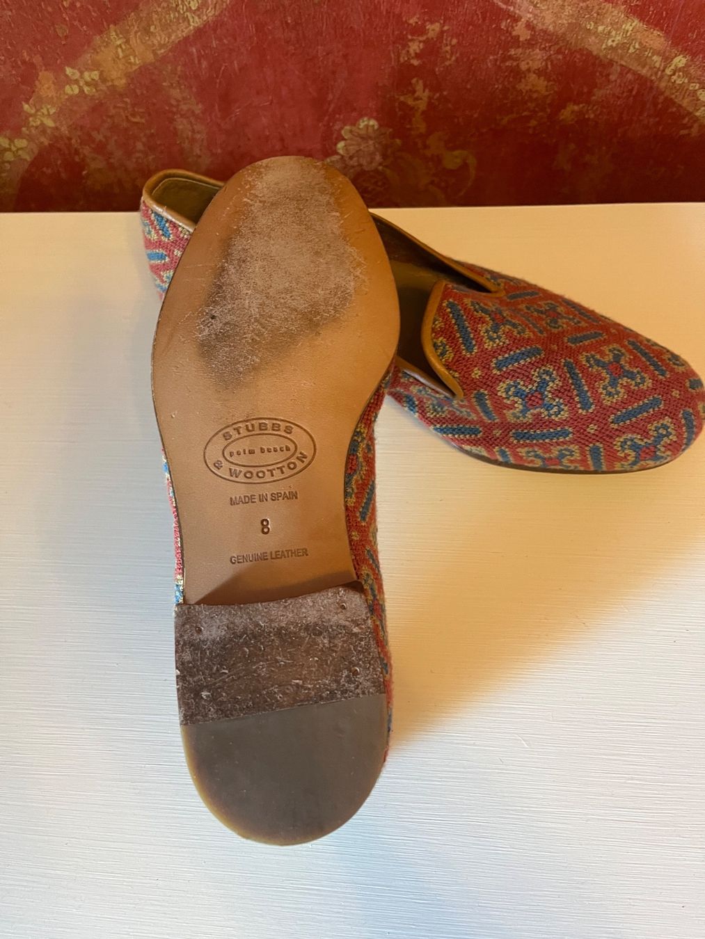 Scarpe da donna: STUBBS & WOOTON Brodées rouge – Usato da GENEVE venduto da hehakasapa 6