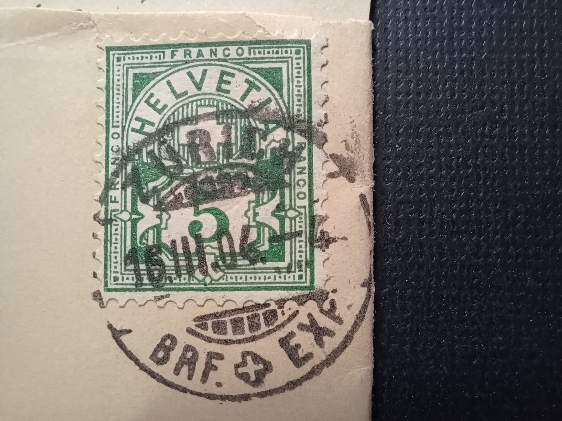 Tutti i francobolli: Kleinbrief mit Monogramm MO , 9.6 x 9.6 cm, 1904 – Usato da Aarau Rohr venduto da mgvw 2