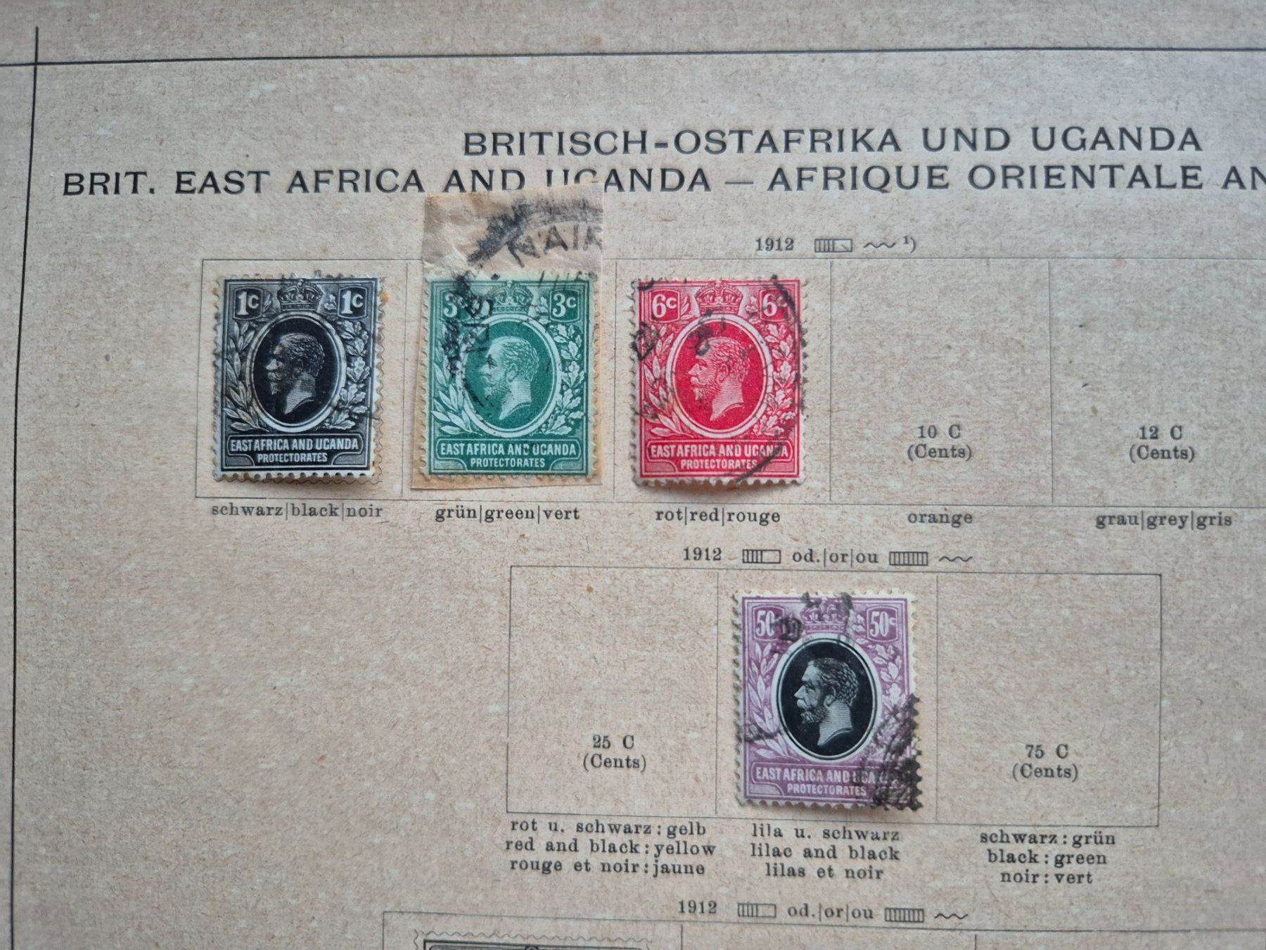 Tutti i francobolli: 4 Briefmarken Britisch Ostafrika Uganda 1912 – Usato da Langendorf venduto da zvonu161