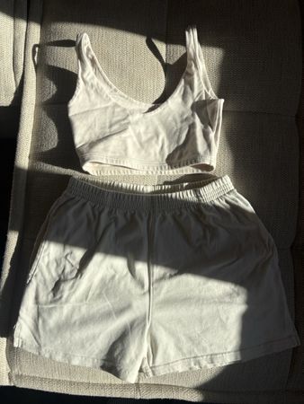 Set Top und Shorts beige gebraucht