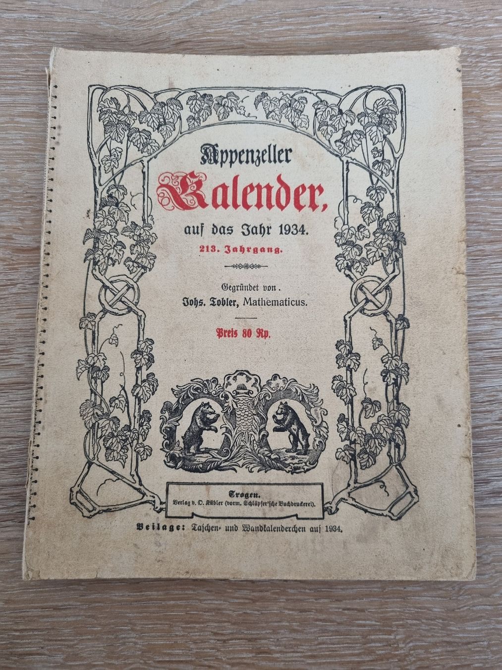 Calendari: 10 Appenzellerkalender antic 1930-1939 – Usato da Abtwil SG venduto da danikari 5
