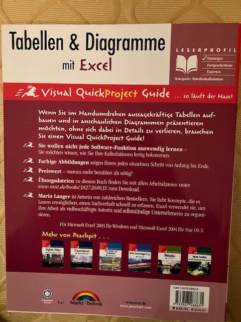 Bücher: Sachbuch Tabellen & Diagramme mit Excel für Einsteiger – Neu (gemäss Beschreibung) aus Zürich von JanetT01 1