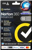 Norton 360 Advanced ESD, 10 Geräte, 1 Jahr, 200GB Cloud