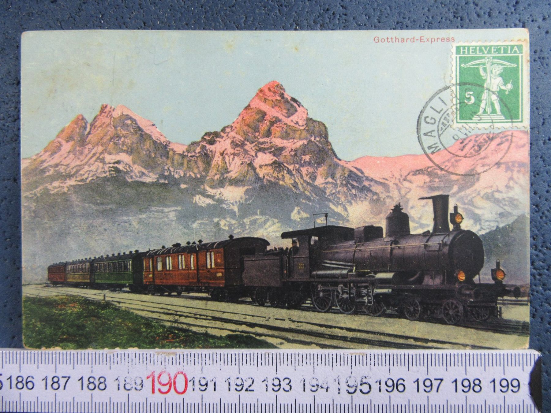Cartoline postali: GOTTHARD-EXPRESS DAMPFZUG 1913 AK – Usato da Ettingen venduto da Hausi4711