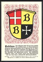 Bubikon, Wappen mit Kreuz, schwarzem B u