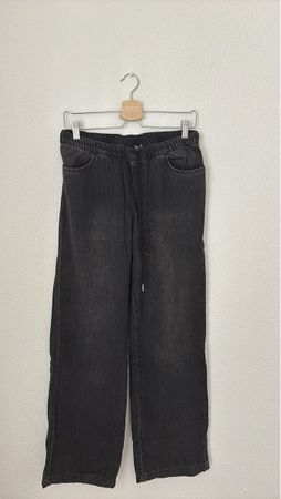 Pantalon en jean noir taille elastique