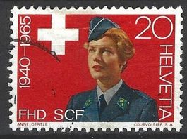 BRIEFMARKEN - SCHWEIZ - 25 JAHRE FRAUENHILFSDIENST 1965