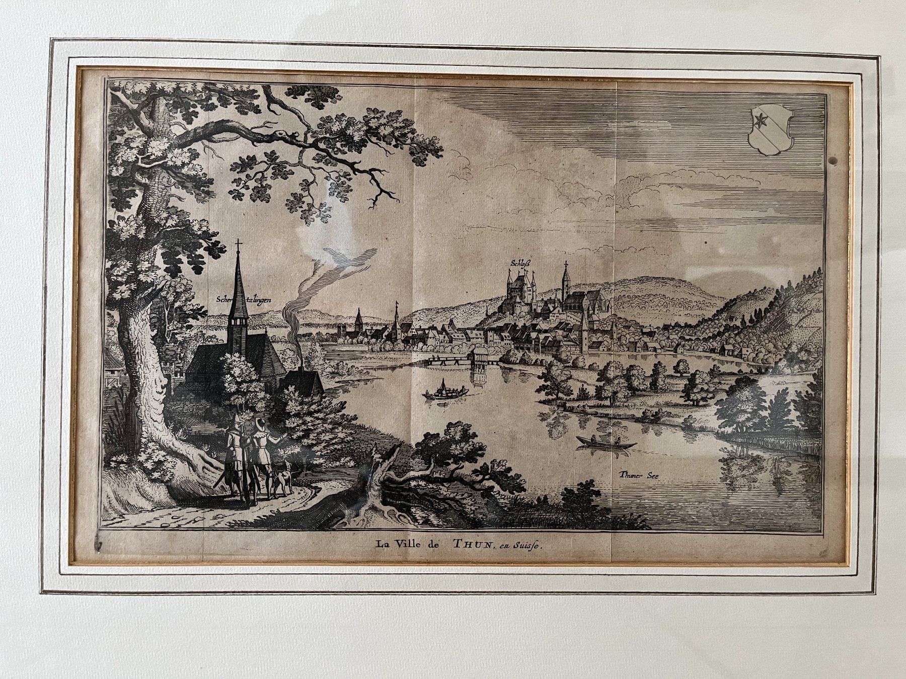 Buttstädt, original Merian 1650, gerahmt newest mit Passepatout