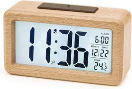 Digital Wecker aus Holz Mit Großer LCD Display