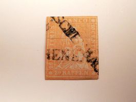 ZNr.25G Strubel, Balkenstempel von Eschenbach, 3 x getroffen