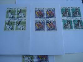 Set FDC Dauermarken Tiere, um 1991, Einzel + 4erblocks, 5 Be