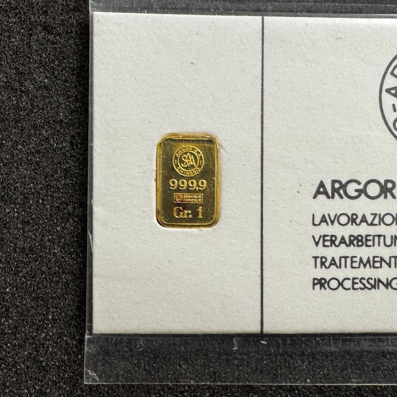 Edelmetalle: 1 gramm Gold Barren Argor SA  - alt – Gebraucht aus Reitnau von tb-muenzen 1