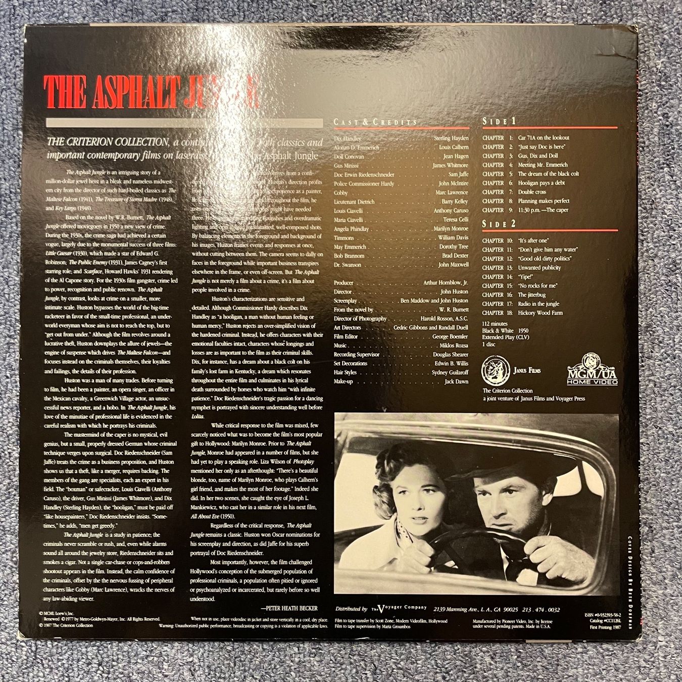 Tutti i DVDs: The Asphalt Jungle - LASER DISC - Engl. Original – Usato da Stans venduto da Brode 1