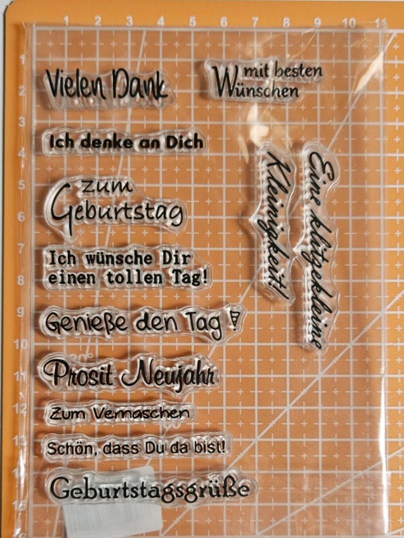 Timbri: Silikonstempel Nr.739, Glückwunsch, diverse Texte – Nuovo e nell'imballaggio originale da Gretzenbach venduto da Fliegepilz56 1