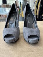 Bally Wildleder Peep-Toe Pumps Grau Gr. 39 Top Zustand!