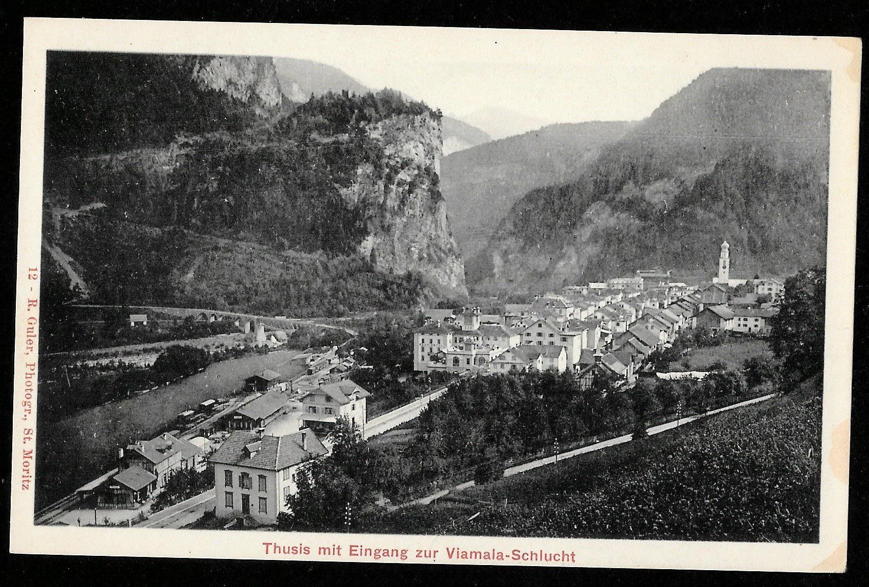 Cartoline postali: Thusis mit Eingang zur Viamala-Schlucht – Usato da Olten venduto da clotaldi