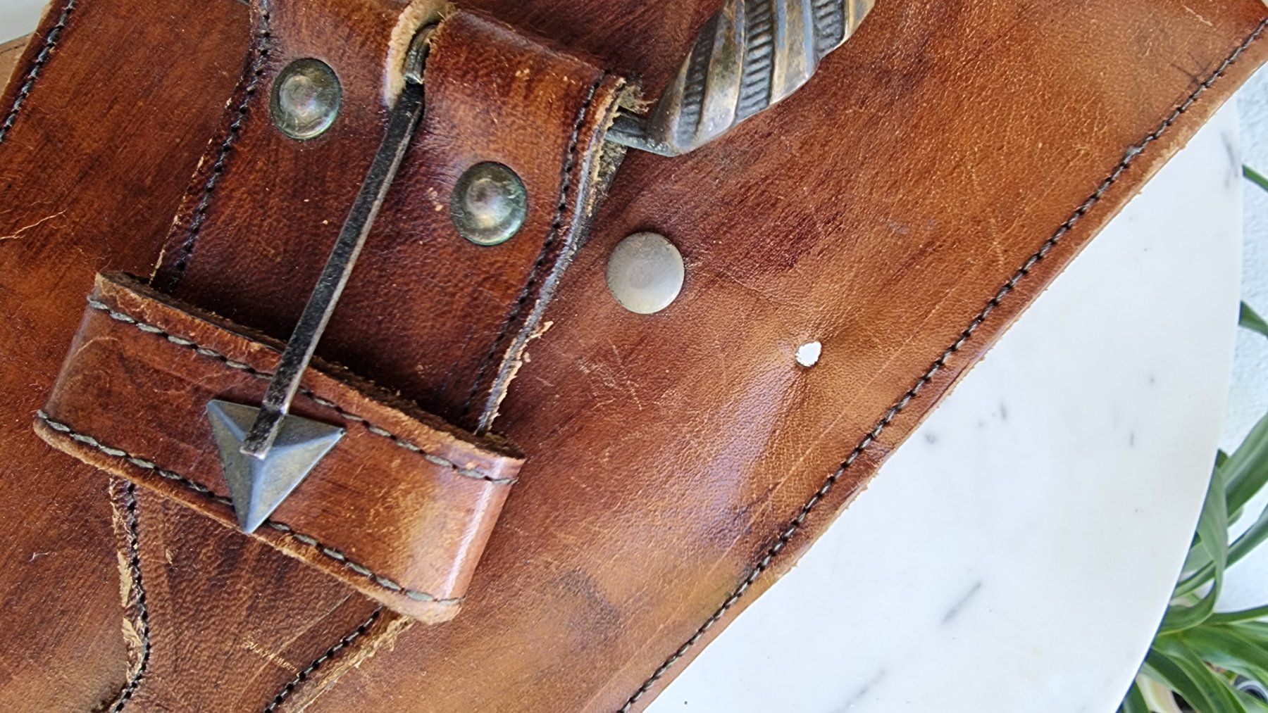 Cinture: Vintage Ledergürtel Boho Western Nieten – Usato da Wald ZH venduto da Martin79 4