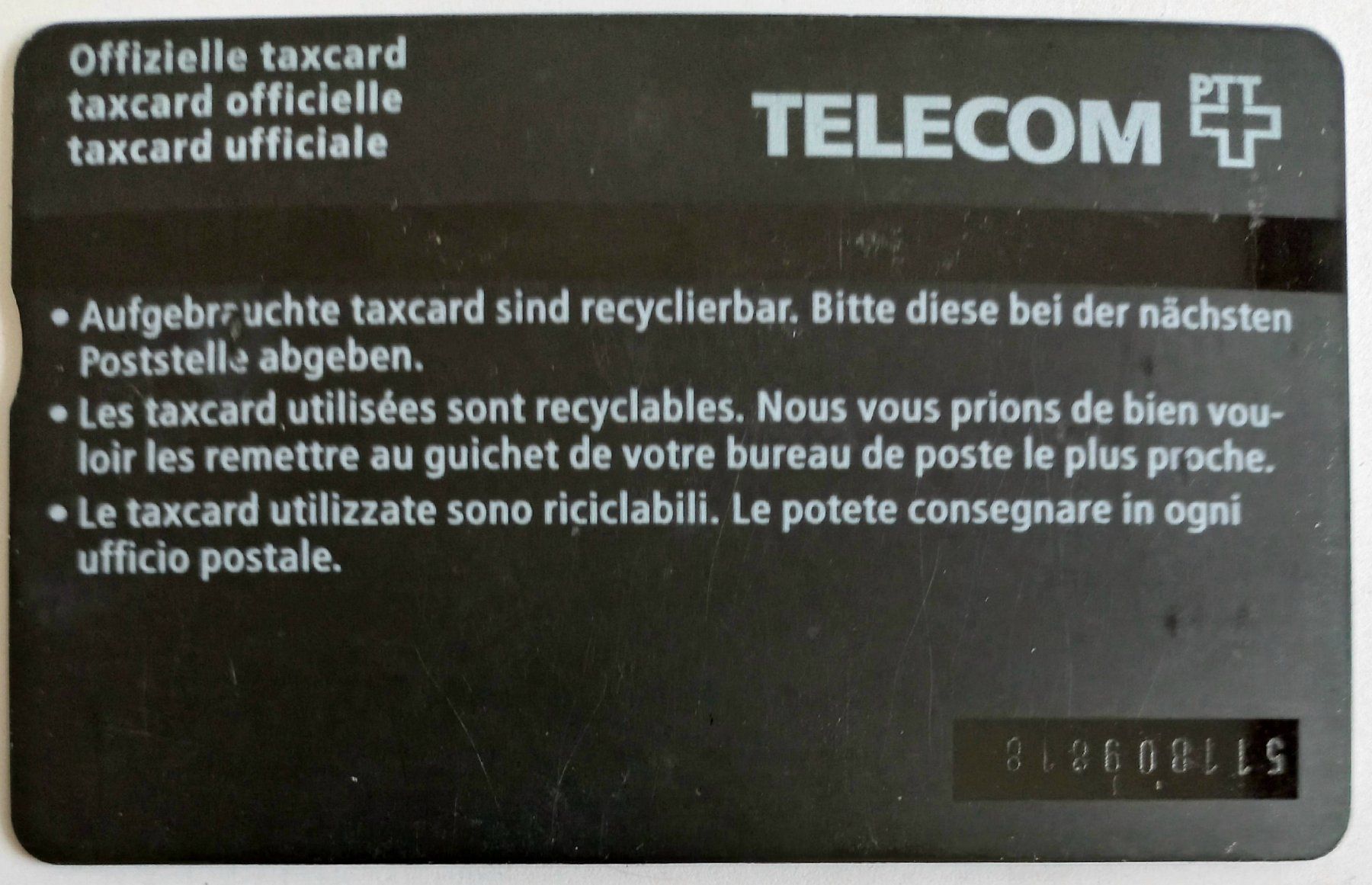Swisscom Schede telefoniche: PTT Taxcard – Usato da Niederuzwil venduto da lubimaja 1