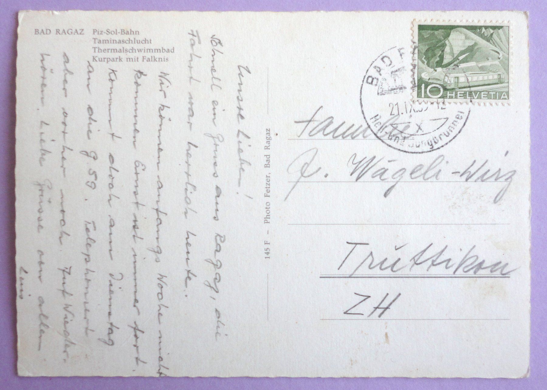 Cartes postales: Bad Ragaz – Défectueux à Fétigny par Billy2miny 1