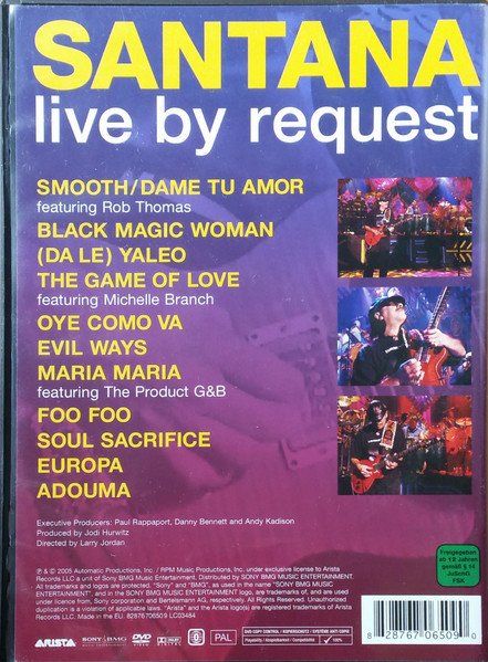 Tutti i DVDs: Santana: Live by request DVD – Nuovo e nell'imballaggio originale da Steinhausen venduto da Vilivinili 1