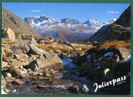 Julier-Pass,Blick auf Rosatsch und Piz Bernina, ungelaufen
