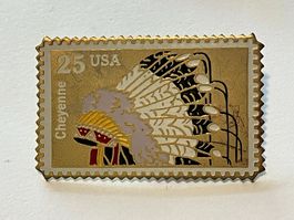 1 Pin Briefmarke USA Cheyenne