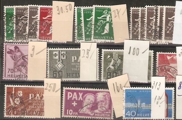 Alle Briefmarken: Los 19 Marken – Gebraucht aus Lausanne von Whorvath