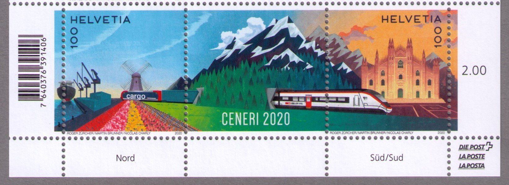Tutti i francobolli: 2020_1791+92_CENERI BASISTUNNEL_Bahn_Zug_SBB_CFF_FFS_BOGEN** – Nuovo (secondo la descrizione) da Marthalen venduto da Ch_quality 2