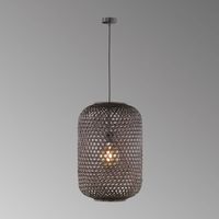 Pendelleuchte, Schwarz, 40 cm Ø, Bambus