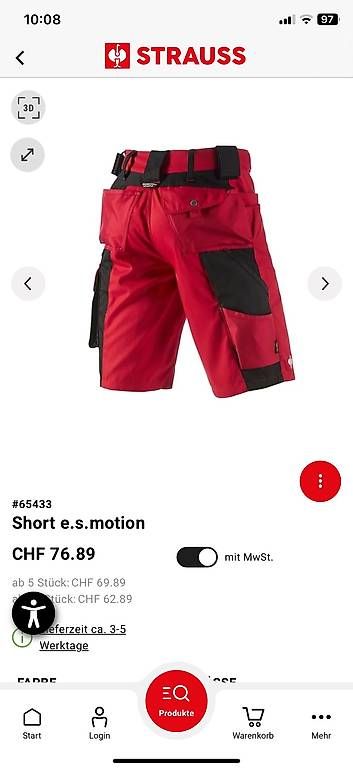 Engelbert Strauss Pantaloni: Short "Engelbert Strauss Motion" Gr.54 NEU – Nuovo e nell'imballaggio originale da Safnern venduto da Seeland-123 1