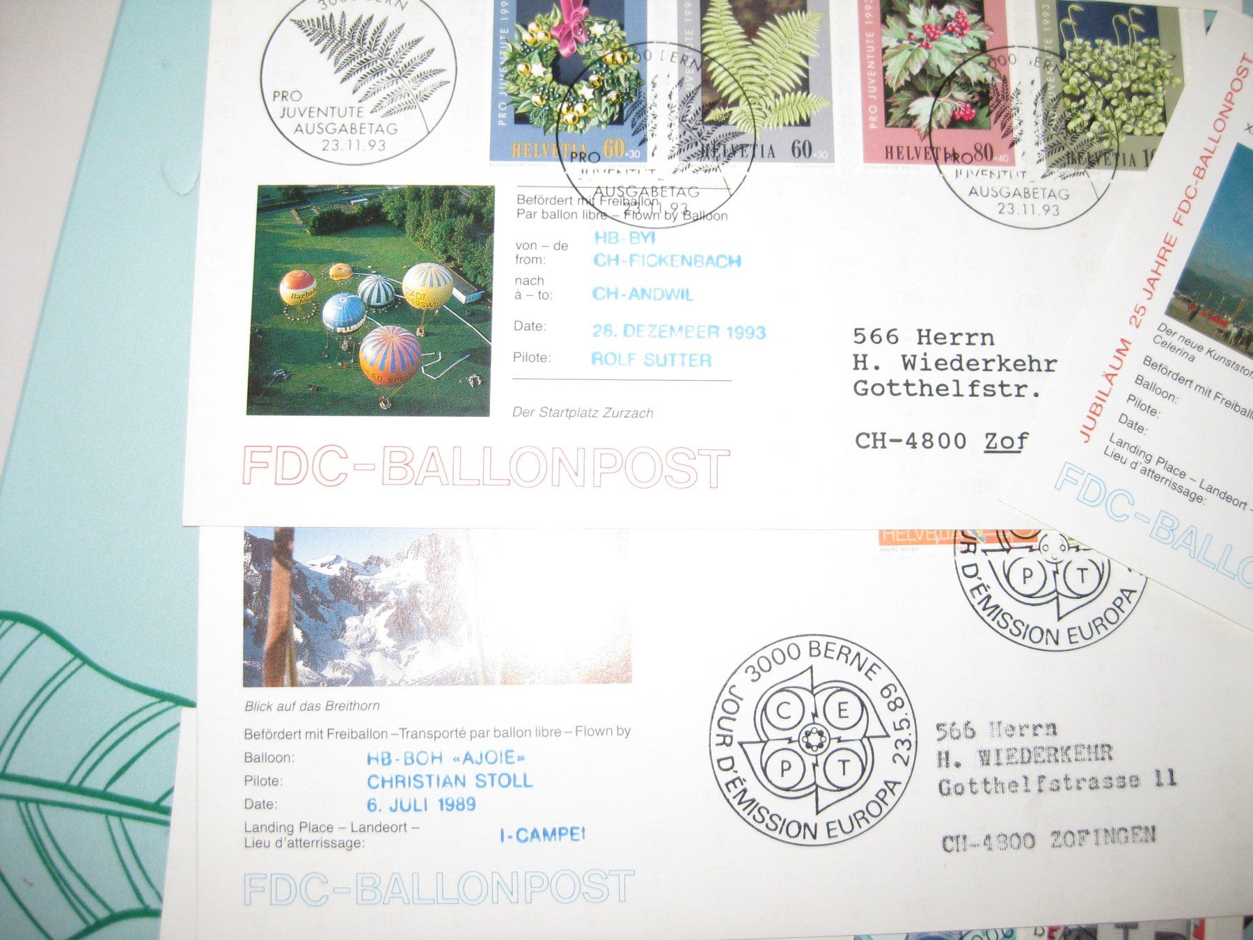 Buste & buste per spedizione: Lot d'enveloppes luftpost – Usato da L'Auberson venduto da DanGinFAS 5