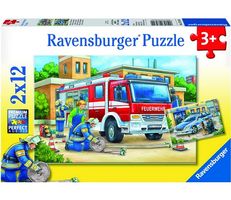 Ravensburger 2x12 Teile Puzzle Polizei u. Feuerwehr