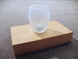 Windlicht Milch Glas Becher Vase plus Teelicht Kerze
